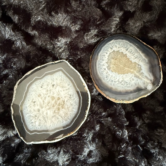 Agate Quartz Slice Tieback /Wall Hook Set Of 2 - Picture 4 of 6